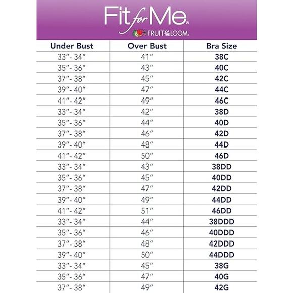 New Fit For Me By Fruit of the Loom Womens 40DDD Plus Size Cotton Underwire Bra - Picture 5 of 5